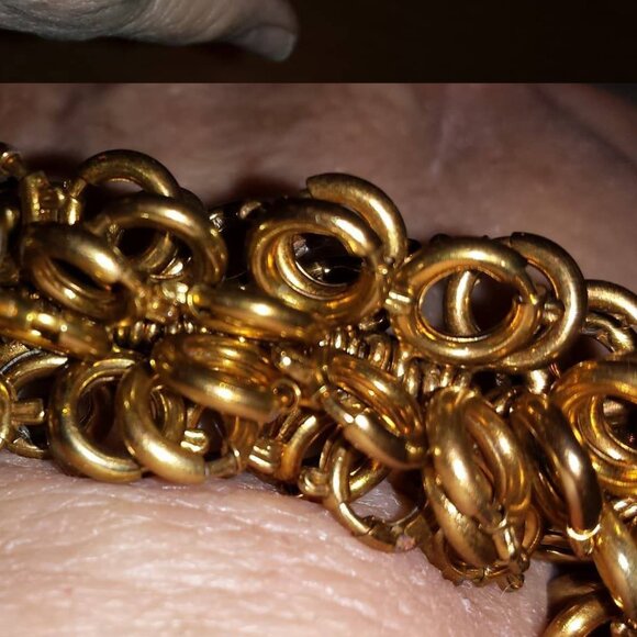 TDD Custom Made One Size Fits Most Gold-Plated Spring Loops Bracelet - Picture 3 of 4